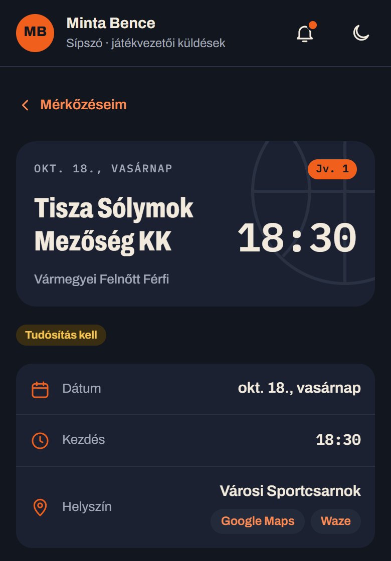 Mérkőzés képernyő: a helyszín alatt Google Maps és Waze gomb